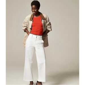 NWT J. Crew Slim-wide Jean Stacked Buttons White